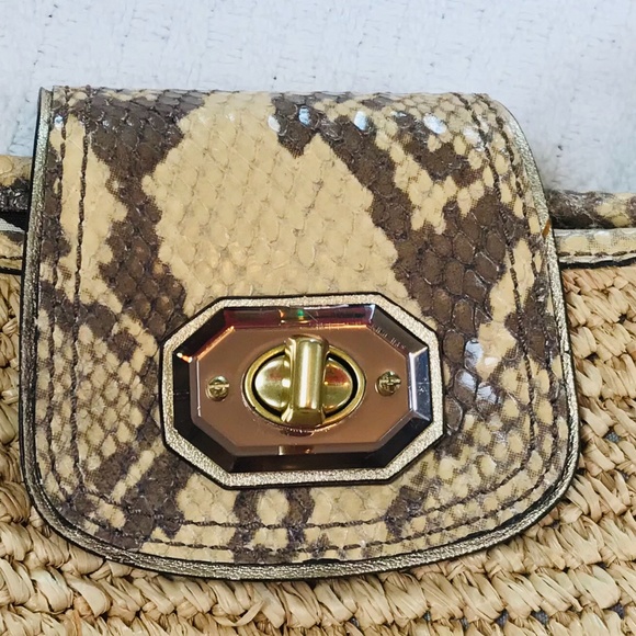 Coach Tan and Brown Woven Shoulder Bag - Picture 4 of 14